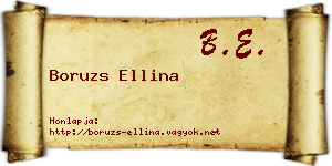 Boruzs Ellina névjegykártya